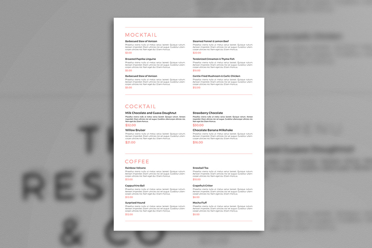 Clean & Simple Food Menu + Update, a Flyer Template by The Good Store (Photo 8 of 11)