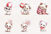 Whimsical 4th of July Cat Clipart, an Illustration by CreationArt (Thumbnail 2 of 7)