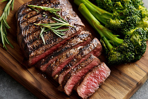 Close up of sliced grilled steak, a Food & Drink Photo by MistyDay