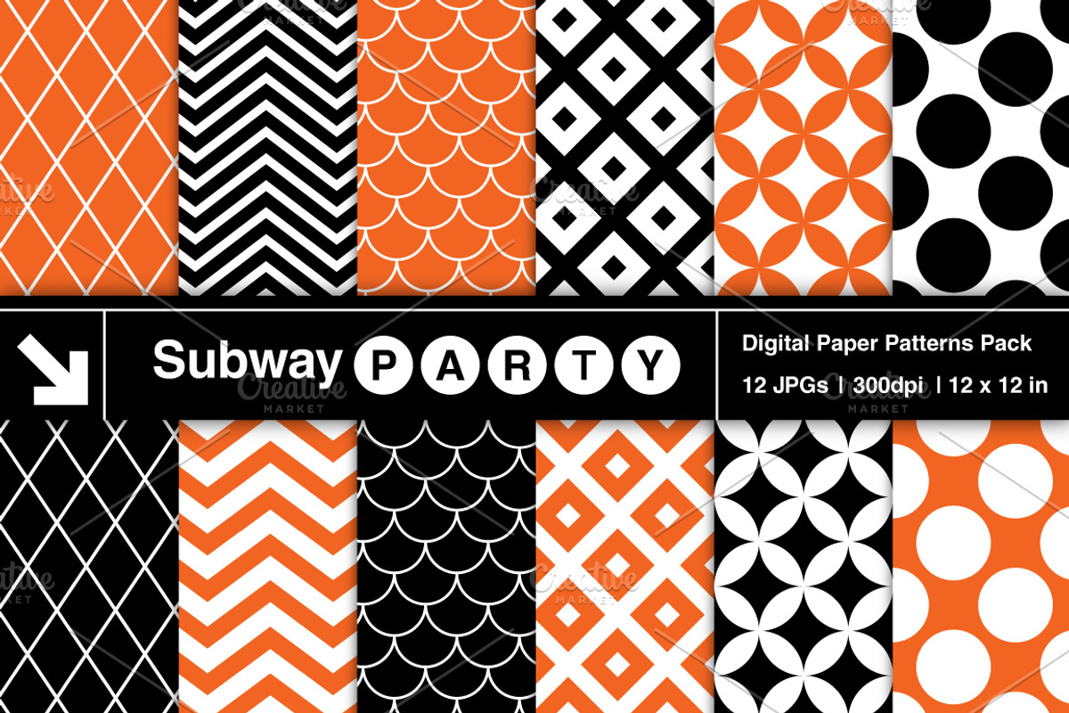 Halloween Retro Geo Patterned Papers