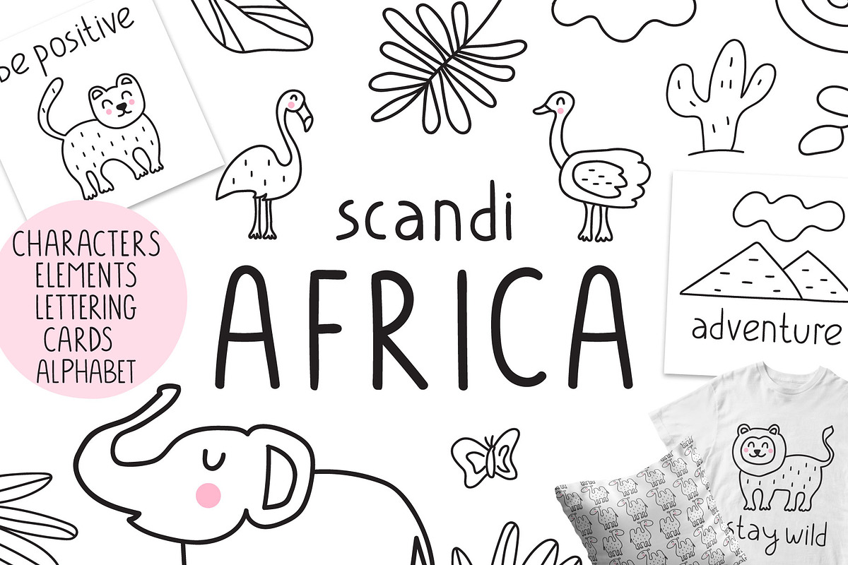 Scandi African animals for kids, an Animal Illustration by cutelevindesign (Photo 1 of 10)
