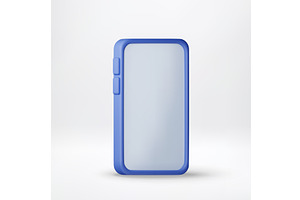 3D Blue smartphone with a blank, a Technology Illustration by Abscent