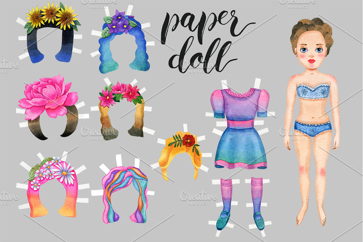 Paper doll, an Illustration by Watercolor life (Photo 1 of 4)
