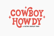 Cowboy Howdy - Retro Display Font, a Handwritten Font by SaktiAvellin (Thumbnail 1 of 8)