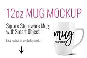 12oz White Square Stoneware Mug DT, a Product Mockup by SarahDesign (Thumbnail 4 of 5)