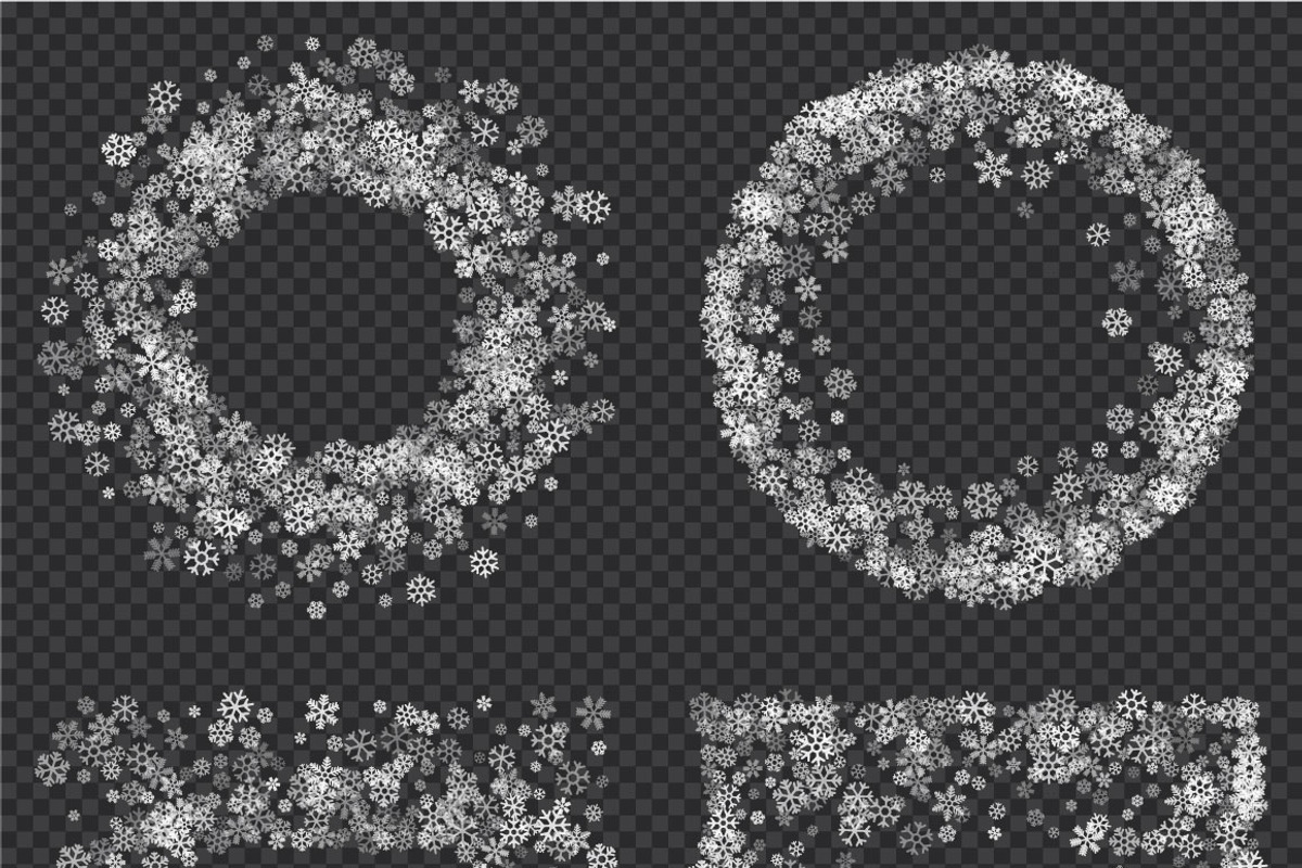 Transparent snowflakes bundle, a Pattern Graphic by ekmelica (Photo 3 of 5)