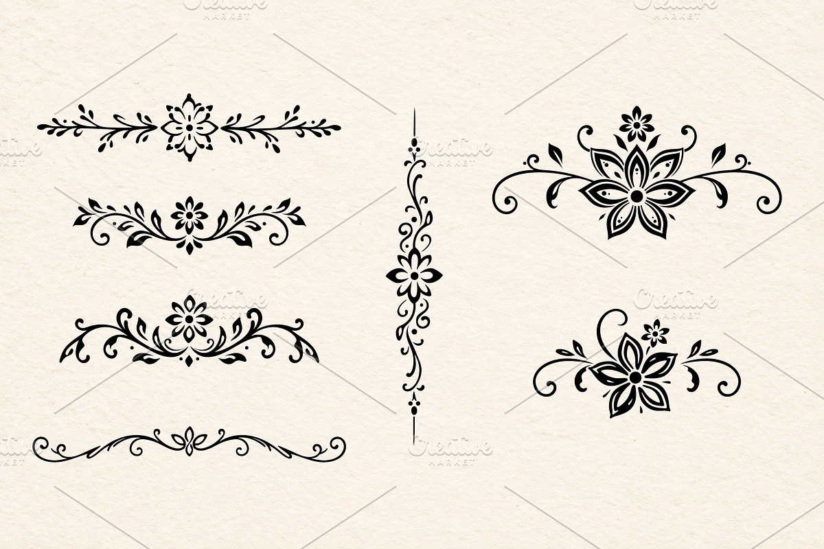 Floral Lace Frames & Ornament Bundle, an Object Graphic by Christine Krahl (Photo 9 of 24)