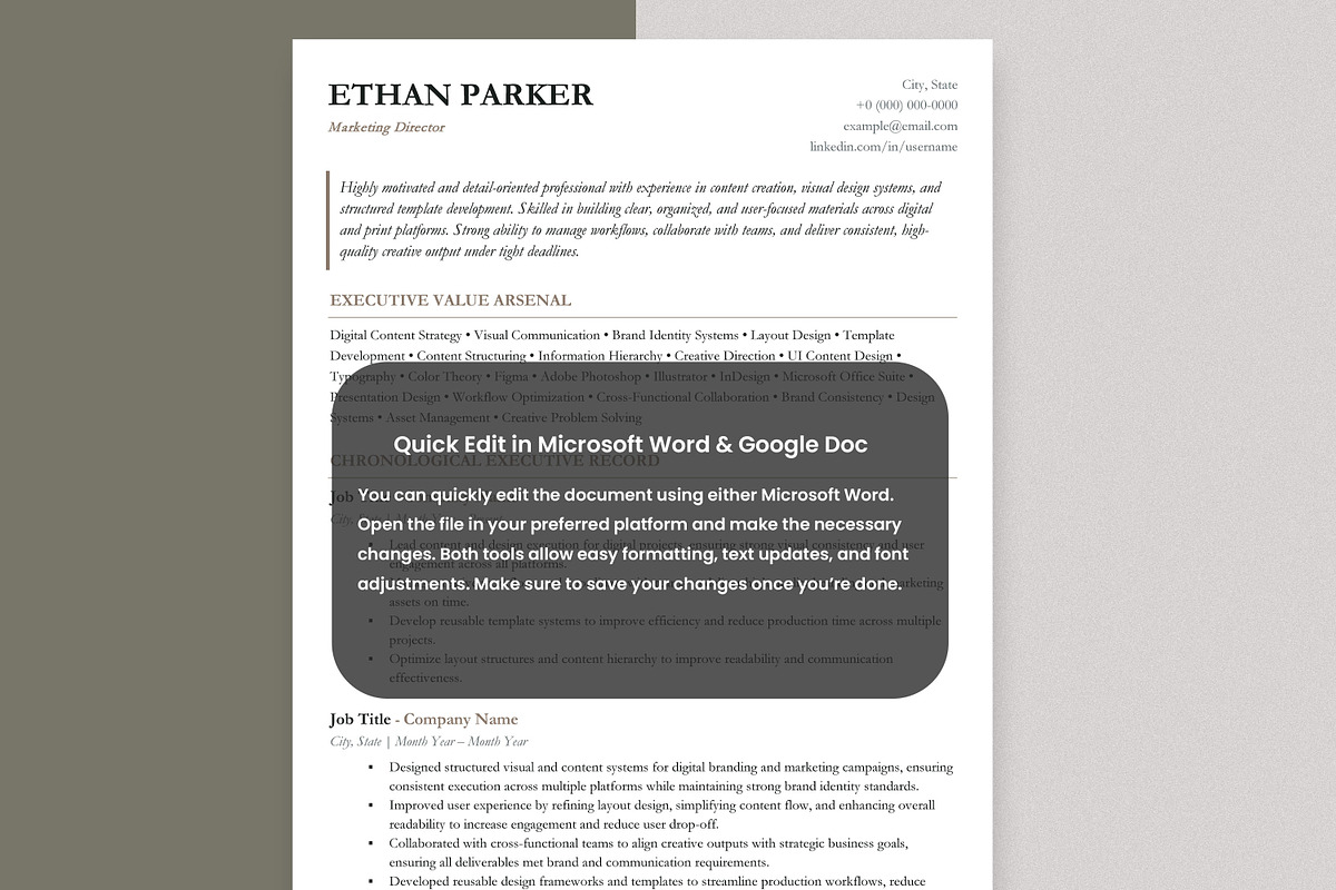 ATS Resume / CV Template, a Resume Template by Anjum Ilyas (Photo 3 of 7)