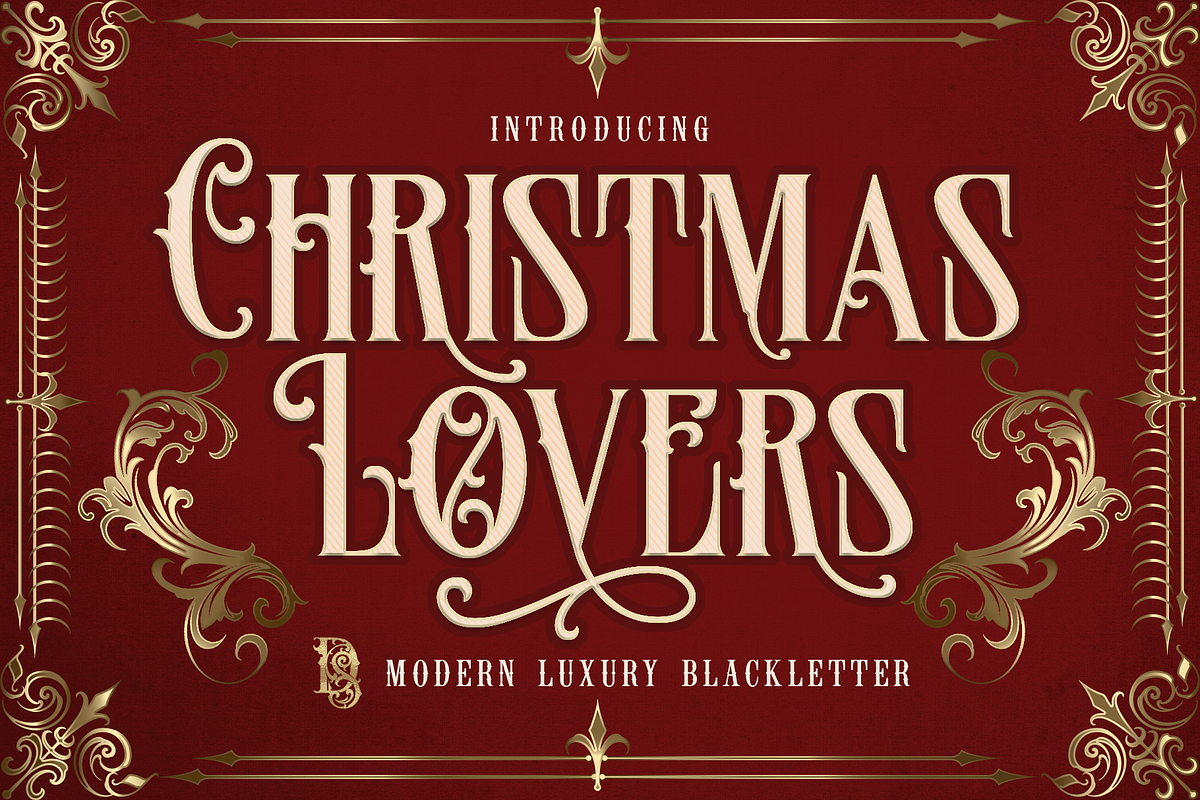 Christmas Lovers, a Blackletter Font by dansdesign (Photo 1 of 9)