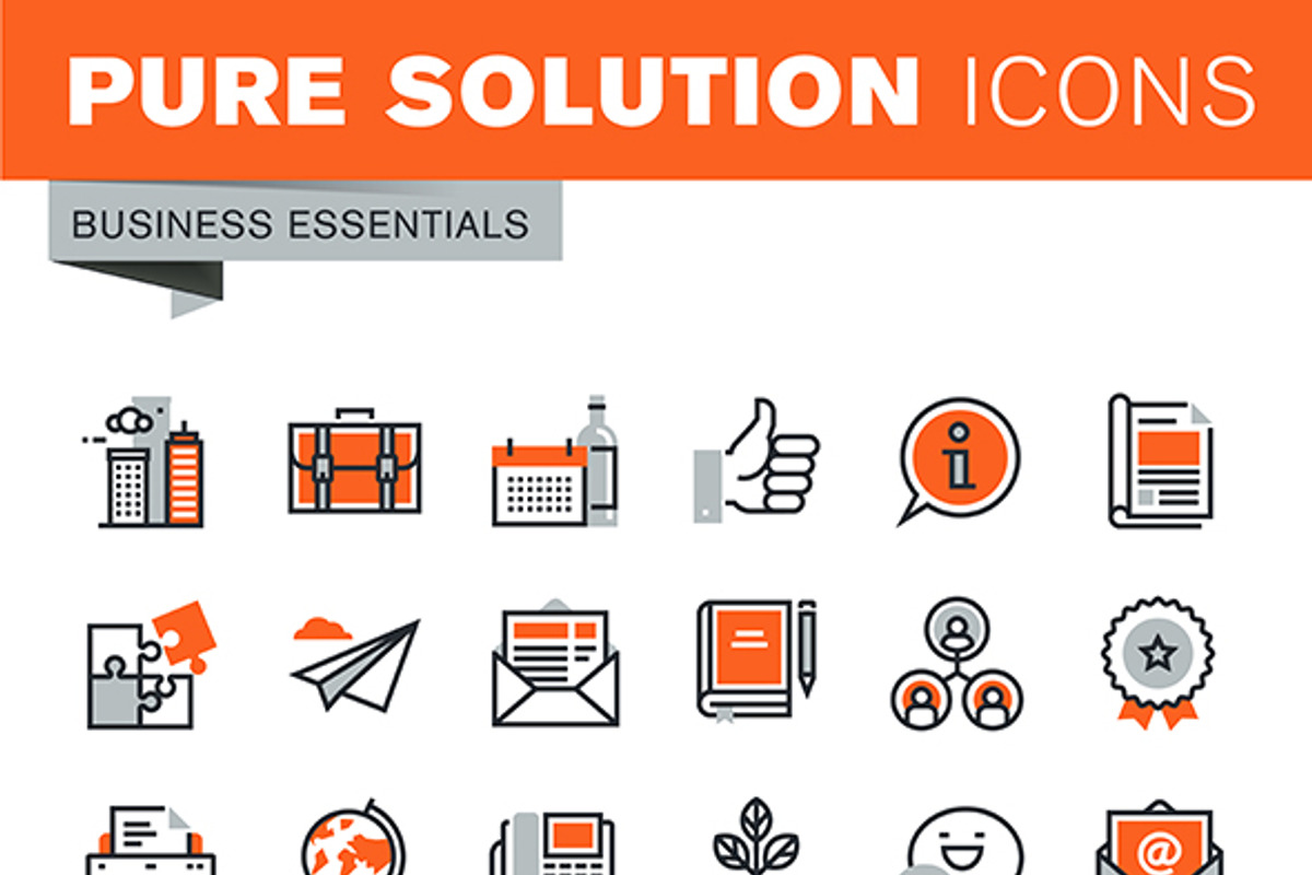 Set of Thin Line Business Icons preview 6
