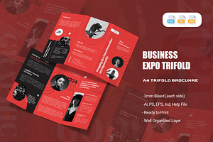 Business Expo - Trifold Brochure, a Brochure Template by AQR Studio