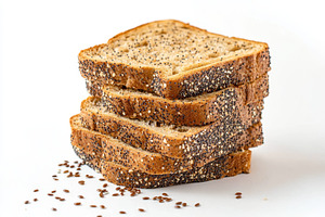 Delicious stack of multigrain bread, a Photo by Pavel_design