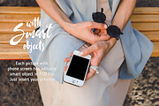 Girl holding iPhone PSD mockup, an iPhone Mockup by tetihalva (Thumbnail 4 of 4)