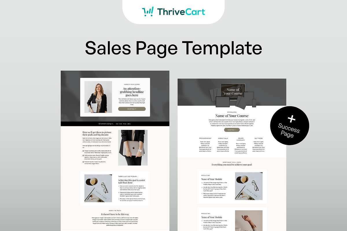 ThriveCart Sales Page Template, a Landing Page Template by Pixel & Flow (Photo 1 of 8)