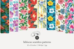 70 hibiscus seamless pattern, a Pattern Graphic by Poppy Lane Studio