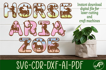 Horse Letters Alphabet Set x 93