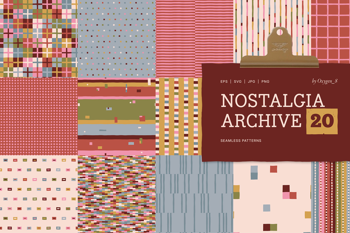 Nostalgia Archive. Seamless patterns, a Pattern Graphic by oxygen_8 (Photo 1 of 9)