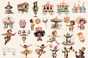 NURSERY VINTAGE CIRCUS CLIPART, a Person Illustration by Daring Digies (Thumbnail 5 of 9)