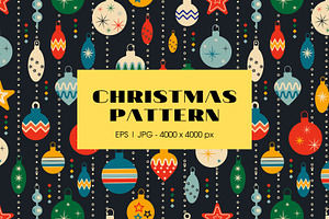 Christmas Pattern With Tree Toys