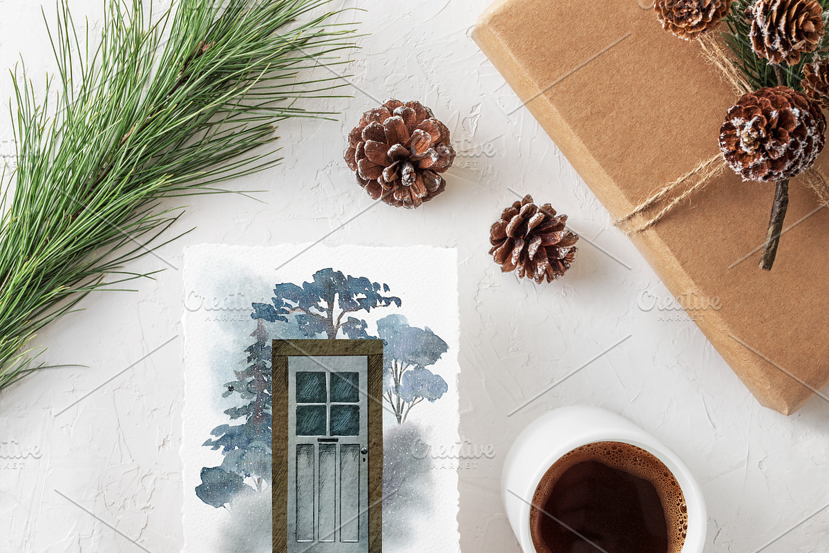 Watercolor Winter Scene Creator, an Object Graphic by JSolomatina (Photo 15 of 19)