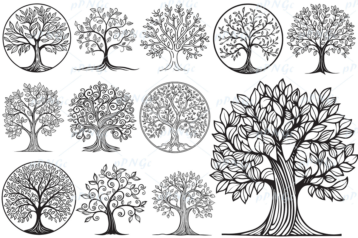 Tree Of Life Svg, Tree clipart, an Outline Icon by PassionPNGcreation (Photo 1 of 8)