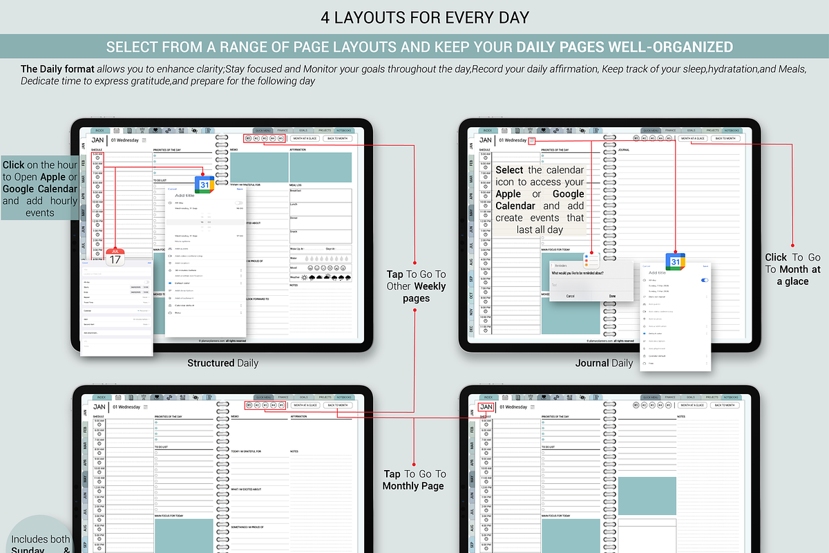 Ultimate Digital Planner Blue Editio, a Branding & Logo Template by Plamarplanners (Photo 3 of 10)