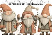 Whimsical Christmas Gnome Clipart, an Illustration by Black Bird Studio (Thumbnail 1 of 6)