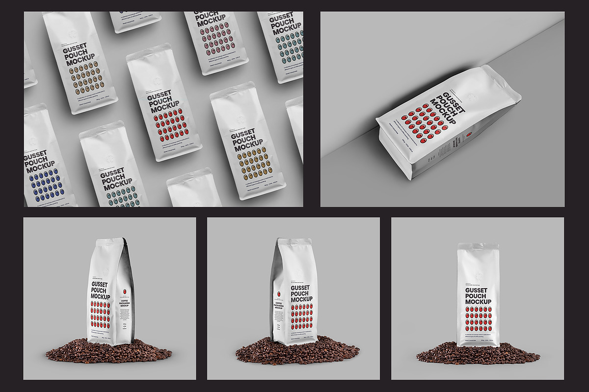 14 Coffee Bag Mockups. Side Gusset, a Packaging Mockup by Grow Design Craft Studio (Photo 3 of 6)