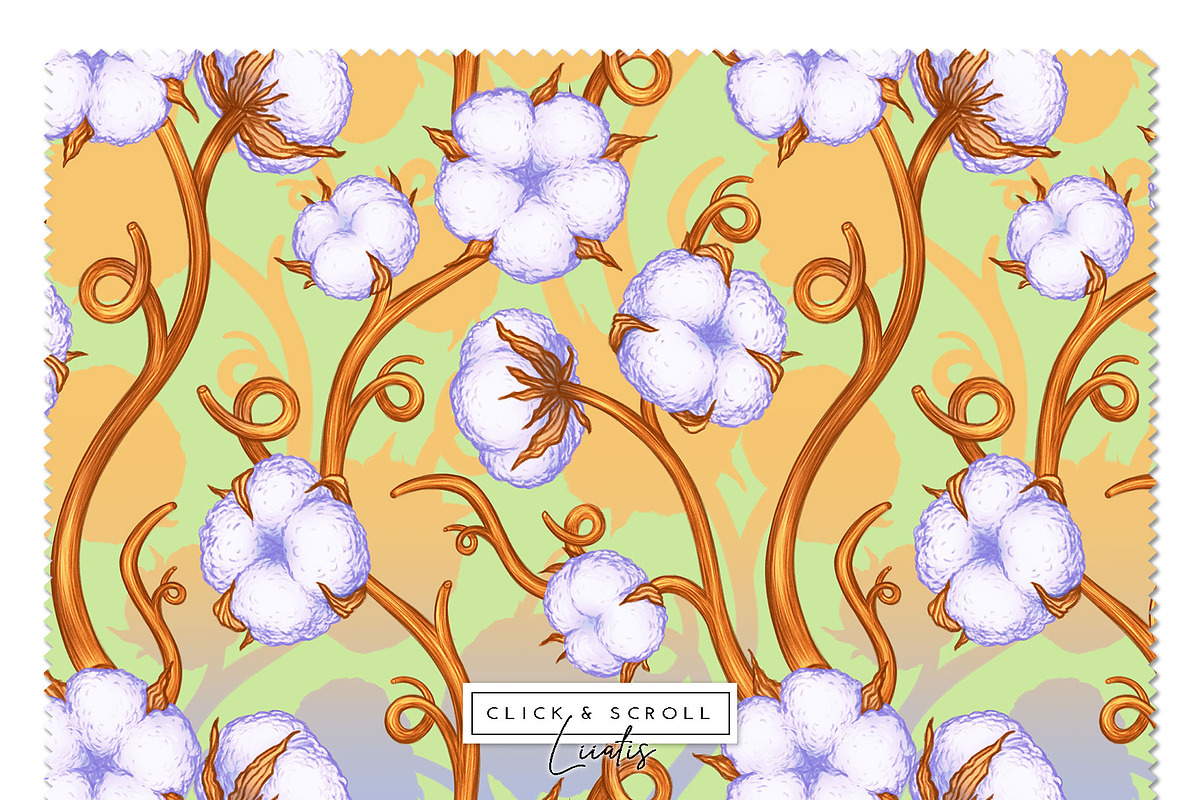 Cotton & Swallow Seamless Patterns, a Decorative Illustration by Liiafis (Photo 7 of 16)