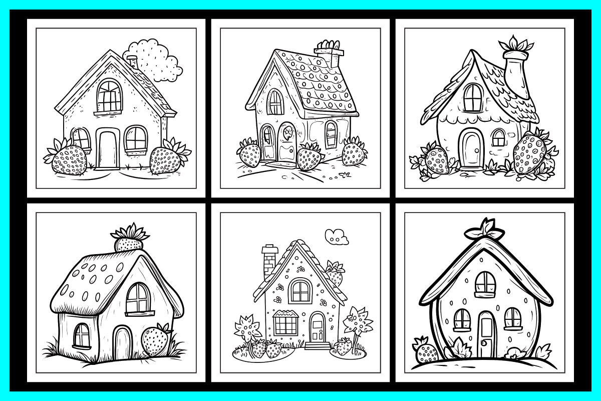Strawberry House Coloring Book, an Object Illustration by protabsorkar11 (Photo 5 of 7)