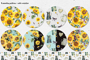 Sunflower rustic watercolor flowers, an Illustration by Depiano (Thumbnail 6 of 10)