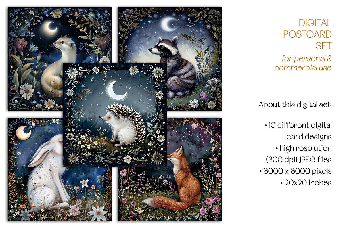 Animals Of The Magic Woodlands Cards, an Animal Illustration by The Dutch Lady Designs (Photo 3 of 5)