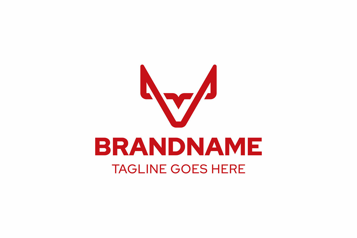 Letter V Orix Horn Monoline Logo, a Branding & Logo Template by Pray Art Design Studio (Photo 1 of 2)