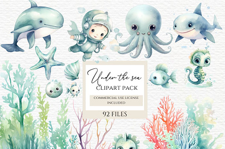 Under the sea baby shower png, an Animal Illustration by Invite to Clipart
