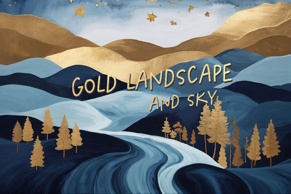 Gold Autumn Landscape & Sky, a Background Graphic by by creative paper (Photo 1 of 18)