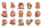 Quirky Coquette Pumpkins PNG Clipart, a Seasonal Illustration by Nicolle's Colorful Art (Thumbnail 4 of 6)