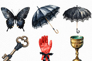 Watercolor Gothic Riverie Clipart, an Illustration by Craft Nest (Thumbnail 4 of 6)