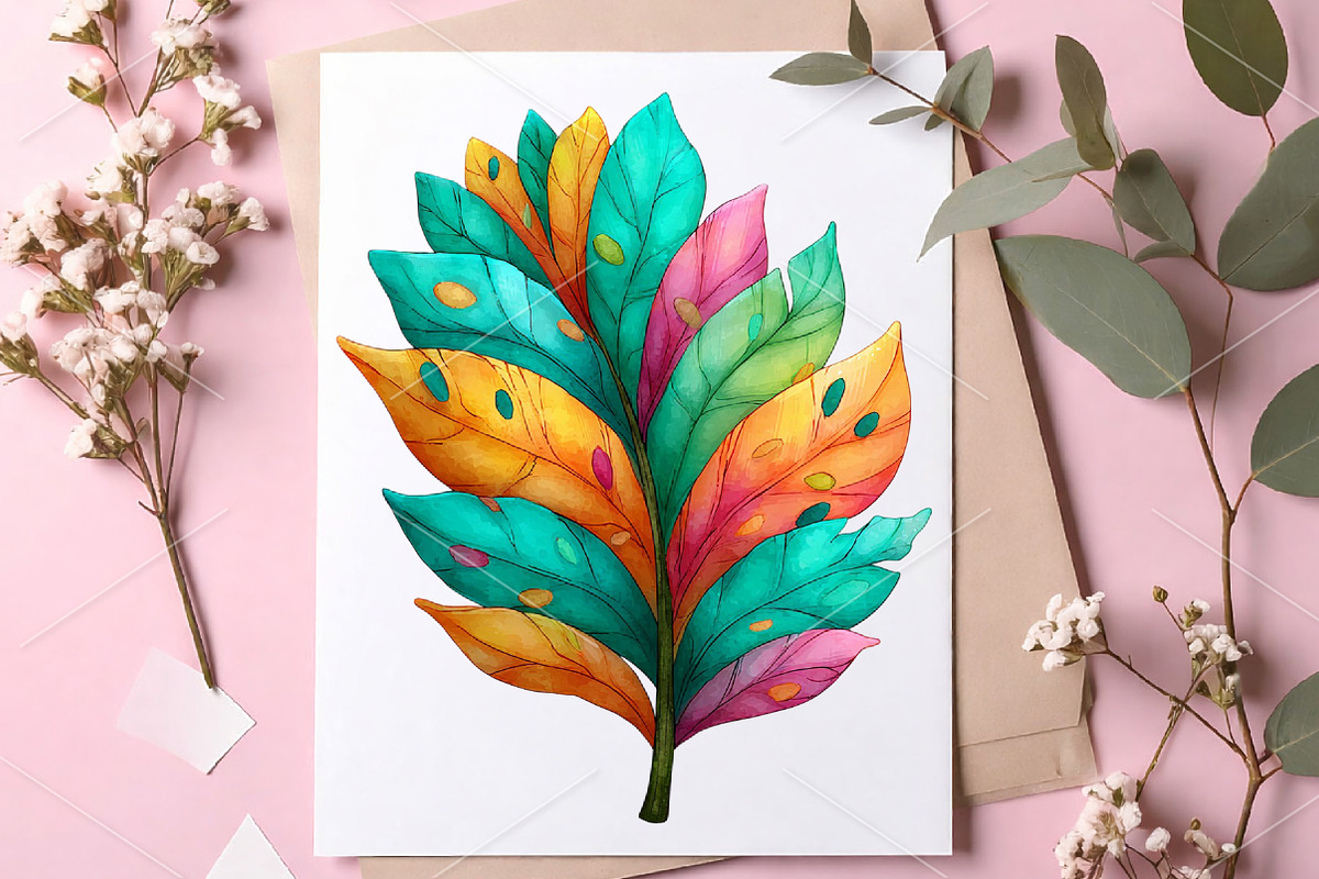 Whimsical Summer Tropical Leaf PNG, an Illustration by Canvas Craft (Photo 6 of 7)