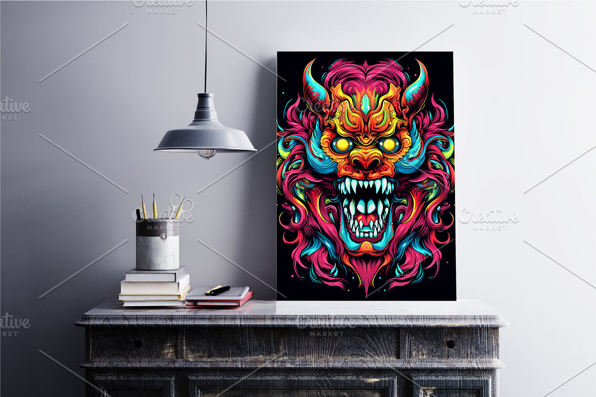 Psychedelic Grin Monster. 16 Posters, a Decorative Illustration by KENO Mascots (Photo 5 of 9)
