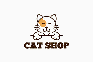 Cute Cat Icon Logo Linear Style, a Branding & Logo Template by Signatoro