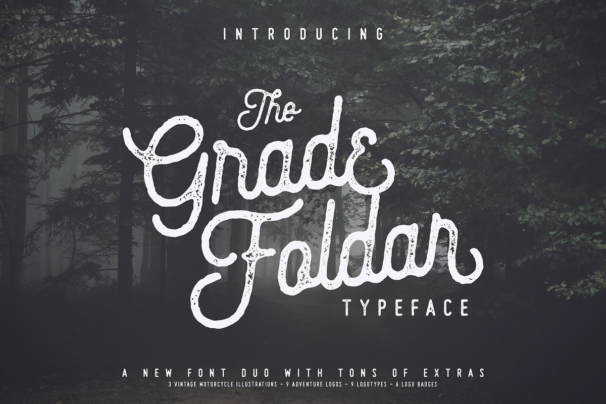 The Gradefoldar (2 fonts + 27 Bonus), a Sans Serif Font by ArdhLemurian Labs (Photo 1 of 11)