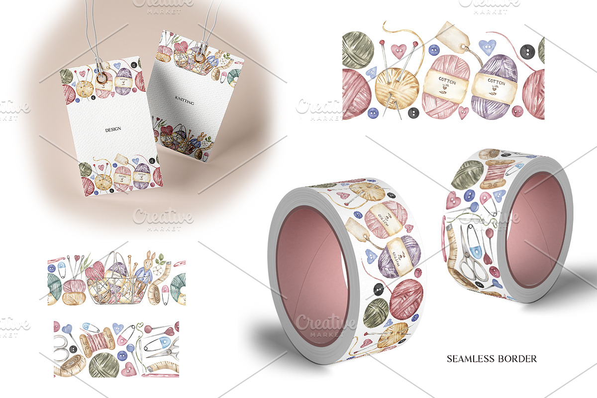 Watercolor Knitting Collection, a Work Illustration by MayaNavits (Photo 10 of 13)