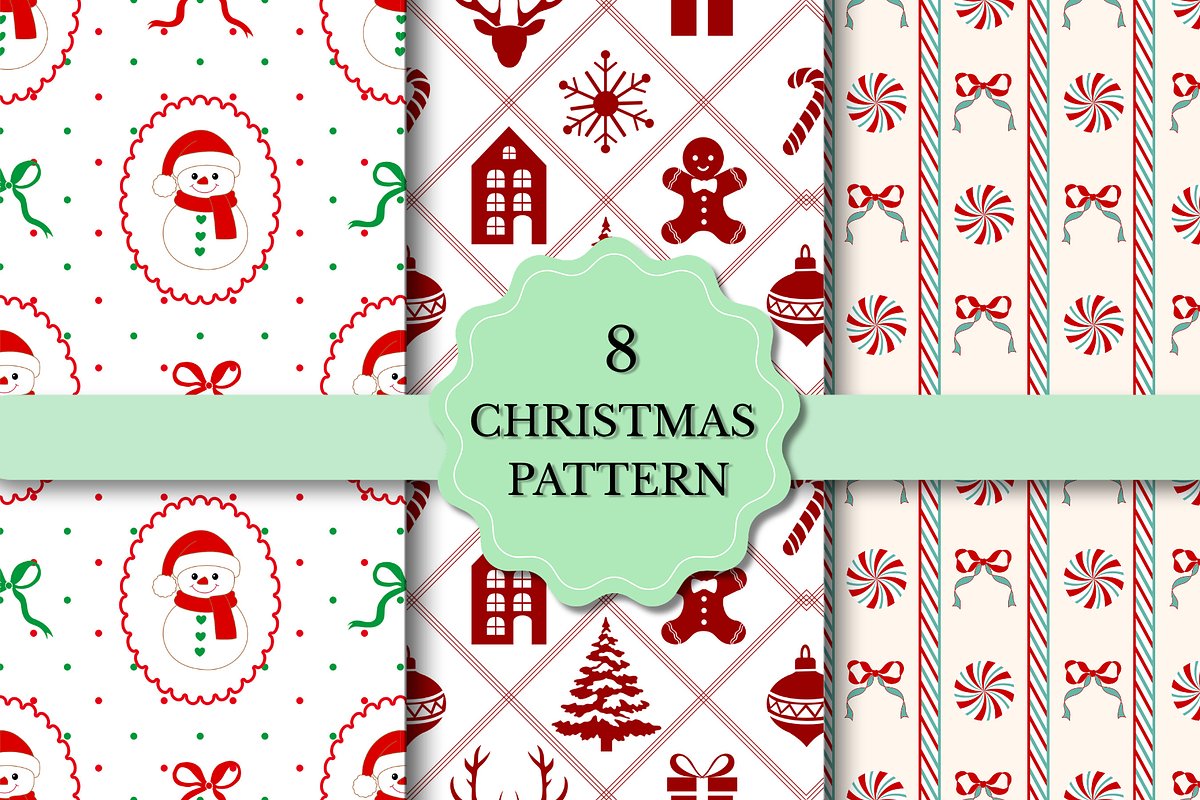 Christmas Seamless Patterns #4, a Pattern Graphic by wind mill (Photo 1 of 3)