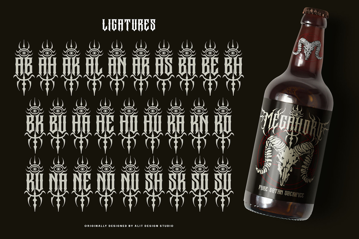 Megasord Typeface, a Blackletter Font by alit design (Photo 17 of 20)