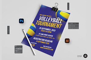 Volleyball Tournament Flyer Template