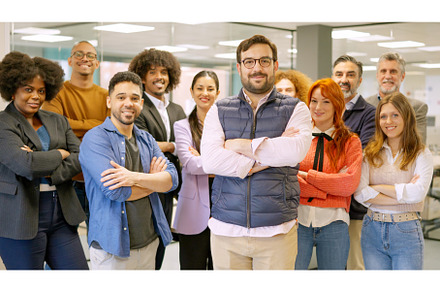 Work team of a coworking with boss, a Business Photo by Iván Moreno STOCK PHOTO