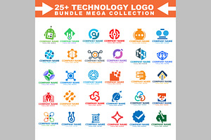 Technology Logo Mega Bundle – 25+ Mo, a Branding & Logo Template by ArmanHossen75