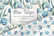 Blue Tulips Beautiful Set, a Decorative Illustration by Shabbypie (Thumbnail 12 of 22)