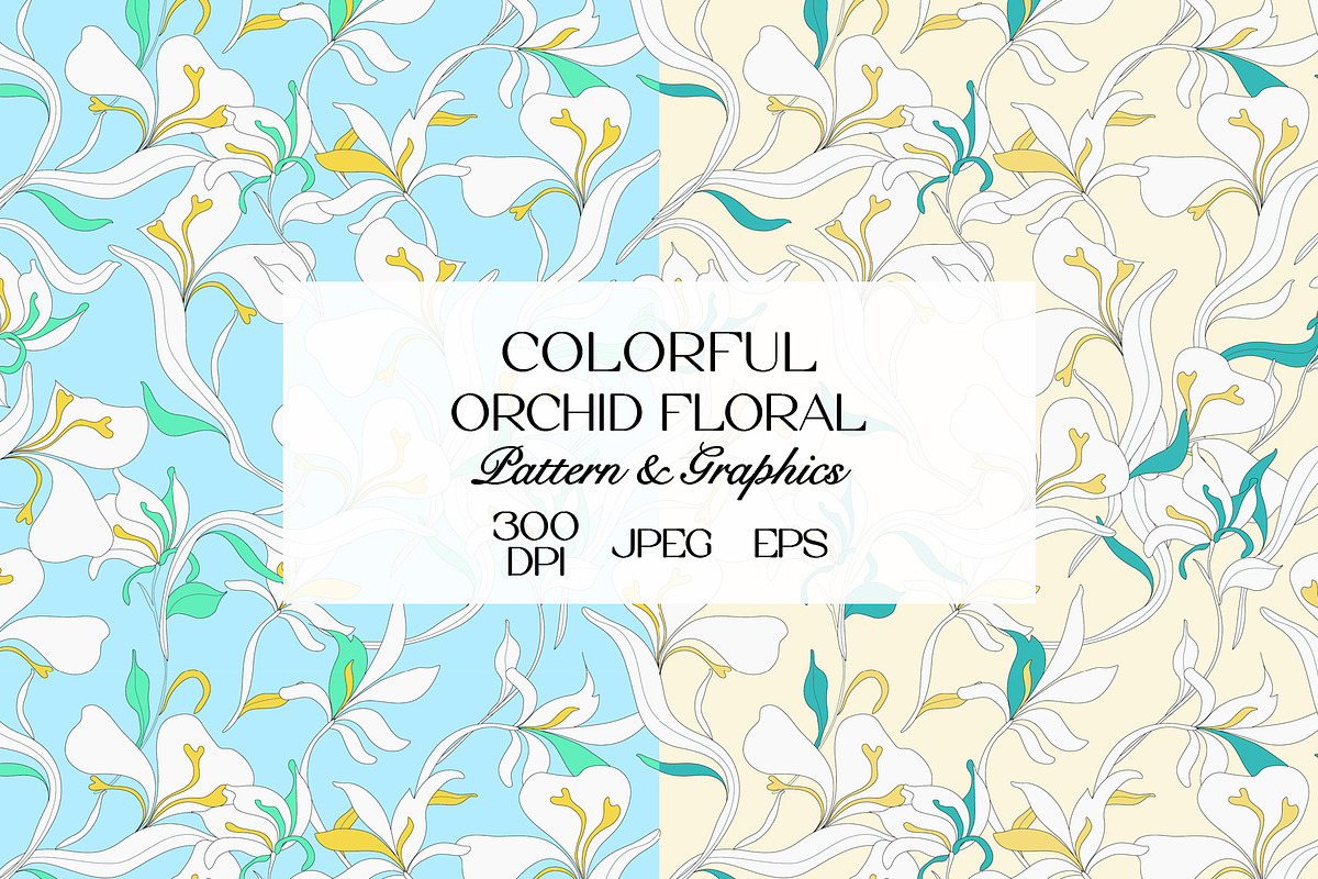 Colorful Orchid Floral Pattern, a Pattern Graphic by StudioGlouna (Photo 1 of 9)