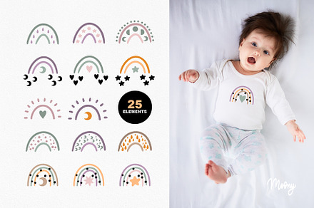 Boho Rainbow clipart